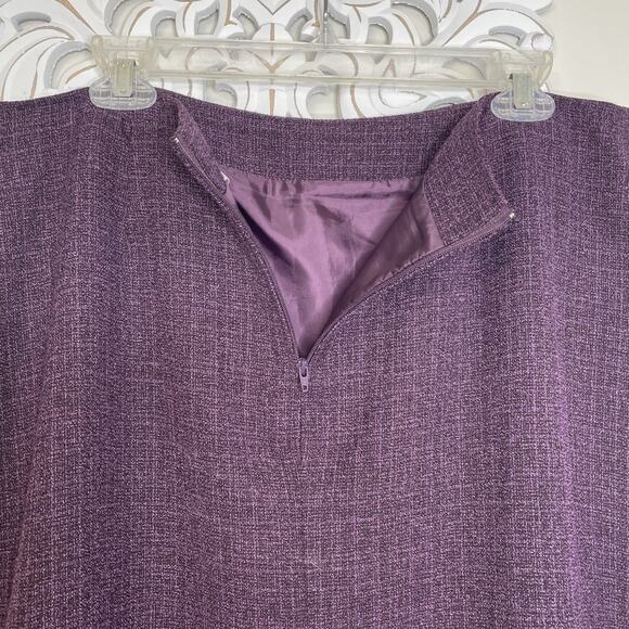 PLAZA SOUTH Women's 14 Jacket Skirt 2-Piece Suit Set 3/4 Sleeve PURPLE BLACK - Picture 7 of 16